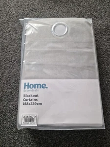 Home Essentials Plain Blackout Eyelet Curtains Dove Grey 168x229cm (920) - Picture 1 of 3