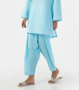 Plain Light Sky Blue Pakistani Indian Salwar Shalwar Pants ONLY USA Seller S-M - Picture 1 of 2