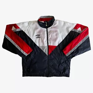 Vintage 90s Men's Umbro England Football Template Navy Red & White Track Jacket - Picture 1 of 9