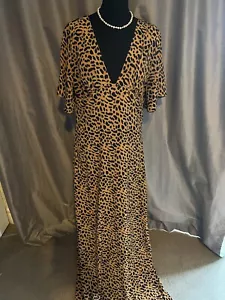 Nasty Gal dress size 12 long, leopard cheetah print, party holidays - Picture 1 of 12