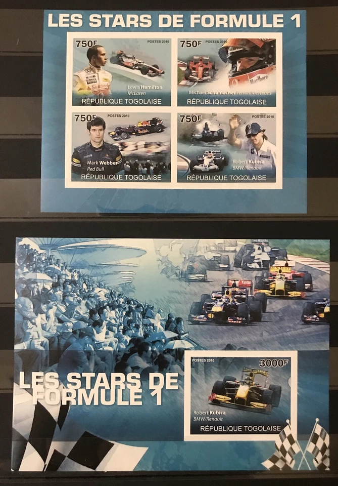 Schumacher / Webber / Kubica  / Formula /Hamilton  - Imperf. Timbres  MNH** F100 - Image 1 of 1