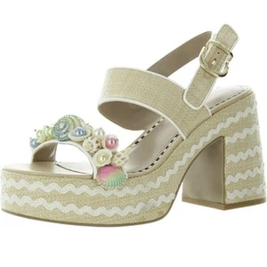 Betsey Johnson Women's Shellie Platform Sandals w/ Shell Embellishment Size 5.5 - Picture 1 of 9