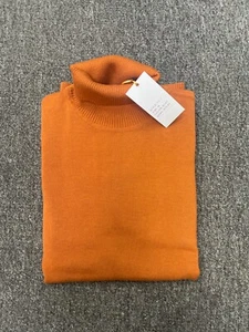 NEU Herren Rollkragen Pullover Herbst Winter klassische normale Passform weich ROSTBRAUN USA - Bild 1 von 1