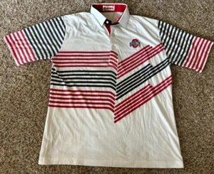 Vintage Ohio State Buckeyes Antigua Short Sleeve Polo Golf Shirt Size Large - Picture 1 of 6