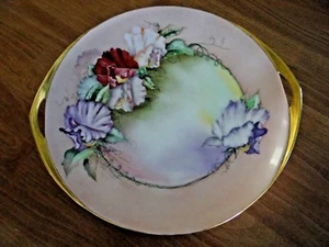 ANTIGUO PLATO DE PASTEL ROSENTHAL DONATELLO 1916 PINTADO A MANO ARTISTA FLORES FIRMADAS - Imagen 1 de 7