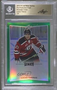 2015-16 Leaf Metal Pre-Production Proof Green Prismatic 1/1 Lucas Thierus 8q4