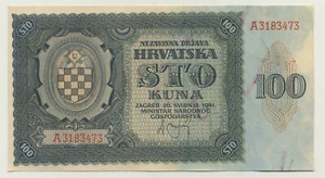 Croatia 100 Kuna 26-5-1941 Pick 2 UNC Uncirculated Banknote Serial A - Picture 1 of 2