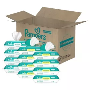 Pampers Sensitive Baby Wipes, Water Based, Hypoallergenic, Unscented pack of 12 - Picture 1 of 7
