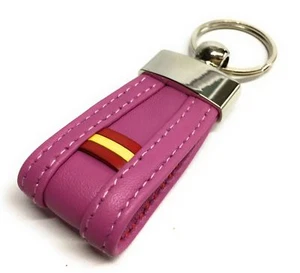 LLAVERO DE CUERO BANDERA DE ESPAÑA COLOR ROSA IDEAL PARA REGALAR - Picture 1 of 1