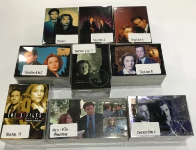 1995-2005 TOPPS + INKWORKS THE X-FILES TRADING CARD COMPLETE BASE CARD SET x 9 - Image 1 of 4