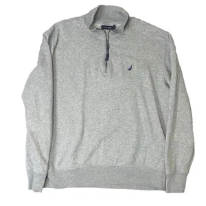 Nautica Herren grau Viertel Reißverschluss Sweatshirt Pullover Größe Large lässig bequem - Bild 1 von 8