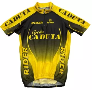 Bio Racer Caduta Fausto Coppi Rider Yellow Cycling Bike Jersey Men's Medium M - Picture 1 of 8