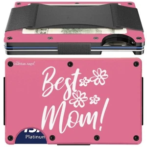 Best Mom Pink Womens Titanium Carbon Fiber RFID Blocking Wallet D7 - Picture 1 of 10