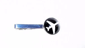 Airplane Jet Traveller Glass Cover Men's Tie Clip Clasp Accessory Suit Fun Gift - Picture 1 of 2