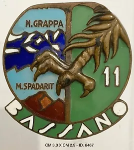 ALPINI 11° BASSANO DISTINTIVO DI REPARTO REGIO ESERCITO PRODUTTORE BOERI ROMA - Picture 1 of 2