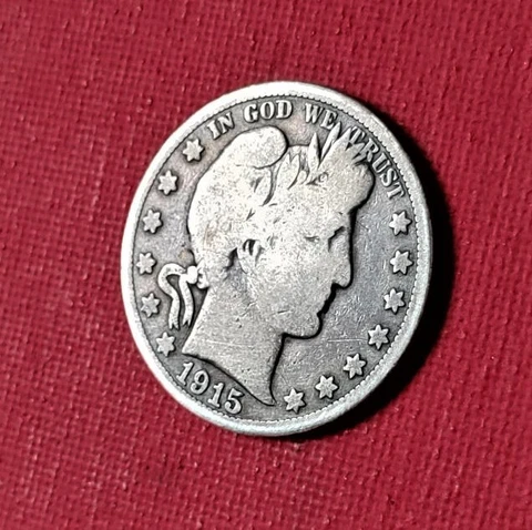 1915-P Barber Half Dollar ~ Very Low Mintage 138,000 ~ RARE FIND~KEY DATE Cover