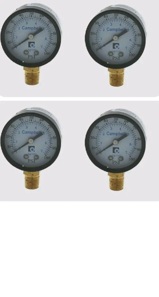 4 Pack Water Pressure Gauge 100PSI 2" - Image 1 of 1