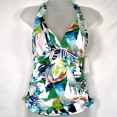 La Blanca Tankini Swimsuit/Swim Top Women's Size 6 Floral Print on White - Image 1 of 4