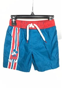 NEW Junk Food Disney Mickey Mouse Blue/Red Swim Trunks Boys Shorts Size X-Small - Picture 1 of 3