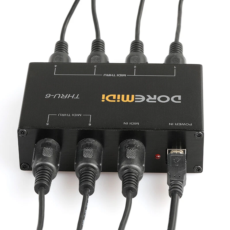 DOREMiDi USB MIDI Interface 1-in 6-out Wired Transmission MIDI Splitter 5-pin  - Image 1 of 4