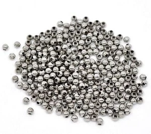 500 Perle Intercalaire Spacer ronde lisse arg foncé 3mm Apprêts Créa Bijoux A420 - Imagen 1 de 3