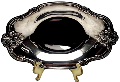 Antigua Bandeja de Plata Pequeña The International Silver Company Placa Ovalada de Plata 8" Foto 1 de 4