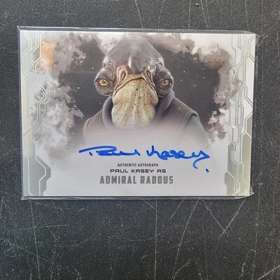 STAR WARS 2017 TOPPS MASTERWORK MAB-PK PAUL KASEY AS ADMIRAL RADDUS AUTOGRAPH - Image 1 of 2