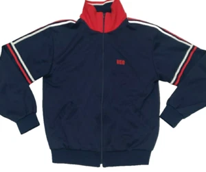 Vintage 80s/90s McGregor Striped Track Jacket Medium Red White Blue Full Zip EUC - Picture 1 of 8