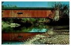 Postcard IN Covered Bridge Greencastle Parke Putnam Counties Reflection