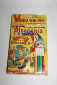 VINTAGE PINOCCHIO INTERACTIVE COLORING BOOK SEALED VHS - Bild 1 von 3