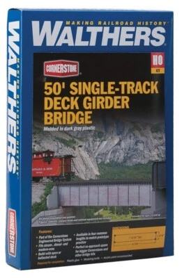 Walthers HO Scale ~ 50' Single-Track Railroad Deck Girder Bridge Kit ~ 933-4506 - Image 1 of 3