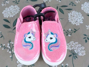 Rosa Einhorn Kleinkind Slipper Sneaker Größe 8 brandneu - Bild 1 von 6