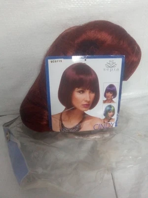 SEPIA CINDY Silky Straight Short Bob Bang Wig Henna Red Cosplay  SYNTHETIC OOP - Image 1 of 4