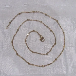 IX16 - EDELSTAHL HALSKETTE GOLDKETTE 2MMx1,5MM Zwangskugeln Karabiner - Bild 1 von 4