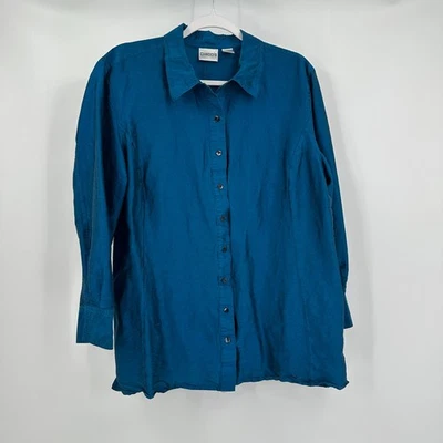 Top de seda Chicos para mujer talla 3 US XL tranquilo lujo dinero antiguo azul pavo real Foto 1 de 4