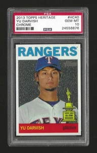 2013 Topps Heritage Chrome Yu Darvish Rangers #40 AS Rookie Sp 647/999 PSA 10 - Foto 1 di 2