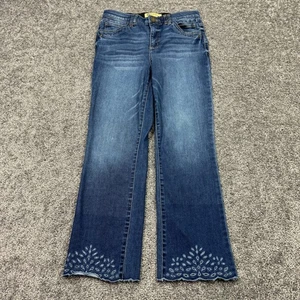 Democracy Jeans Damen 6 Blau Cropped Ab Technologie Stretch Medium Wash Denim - Bild 1 von 7