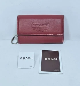 Coach Y2K Leatherware Small Red Leather Bifold EMB Multifunction Wallet - Picture 1 of 7