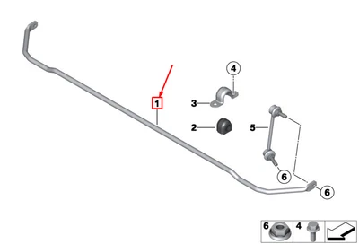 MINI CLUBMAN R55 Rear Stabilizer Bar 33556754818 6754818 NEW GENUINE - Image 1 of 2