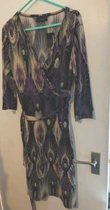 Next Size 12 Purple Wrap Style Jersey Dress New With Tags - Picture 1 of 5