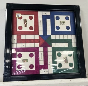 Handmade Wooden Ludo, Snakes and Ladders Travel Board Game.  Cool PVC Frame - Picture 1 of 10