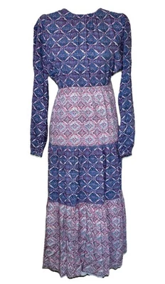 Vestido maxi Nordstrom feminino pradaria em camadas boho festival casa de fadas tamanho pequeno - Imagem 1 de 4