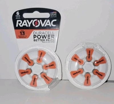 New! 12 Rayovac Hearing Aid Batteries Size 13 Orange Tab 1.45V Ex: 07/2027 - Image 1 of 4