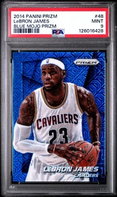 2014 PANINI PRIZM BLUE MOJO PRIZM #48 LEBRON JAMES PSA 9 - Image 1 of 2