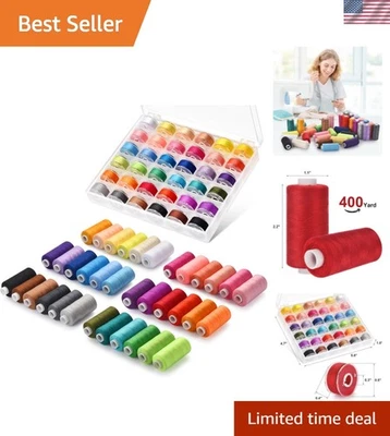 Versatile Sewing Thread Set of 72: 36 Colors & 400 Yards of Durable Polyester - Image 1 of 4