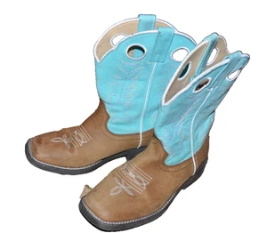 Shyanne Westernstiefel zum Überziehen Damen Gr. 5, blau & braun, Stickerei - Bild 1 von 8