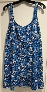 SUIT YOUR SELF! - Badeanzug Einteiler, zweilagig blau geblümt - Damen - Gr. 26W - Bild 1 von 6