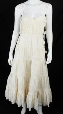 ALEXIS $1,495 NWT Alabaster Ivory Cotton Blend Voile GIENNA Midi Dress S - Image 1 of 4