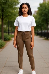 (A-36) leggings anno della nostra donna taglia M colore beidge elasticizzato - Foto 1 di 5