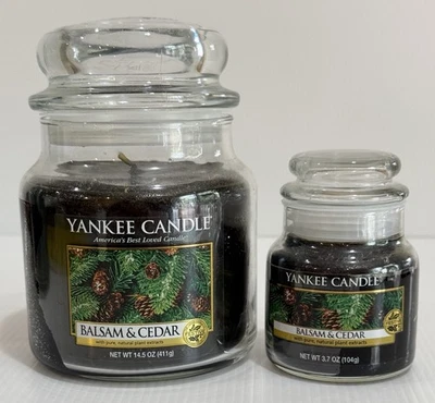 Yankee Candle BÁLSAMO Y CEDRO Vacaciones de Invierno 14.5 OZ y 3.7 OZ Tarro Vela Nuevo Foto 1 de 4